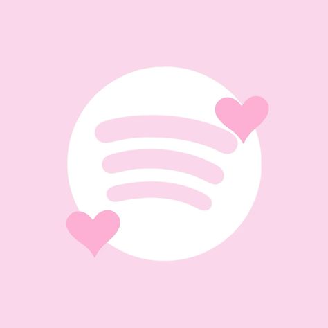 Pink App Icon Spotify, Pink Icons Spotify, Pink Heart Icon App, Pink Tumblr Icon, Pinterest Widget Icon, Spotify Icon Pink, Spotify App Icon Aesthetic, Spotify Logo Aesthetic, Pink Spotify Icon