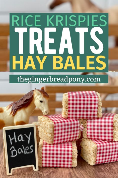 Farm Day Snacks For Kids, Horse Rice Krispie Treats, Cowboy Treats, Farm Themed Food Ideas, Farm Birthday Party Food Ideas, Western Snacks, Cowboy Vbs, Cowboy Snacks, Farm Animal Birthday Party