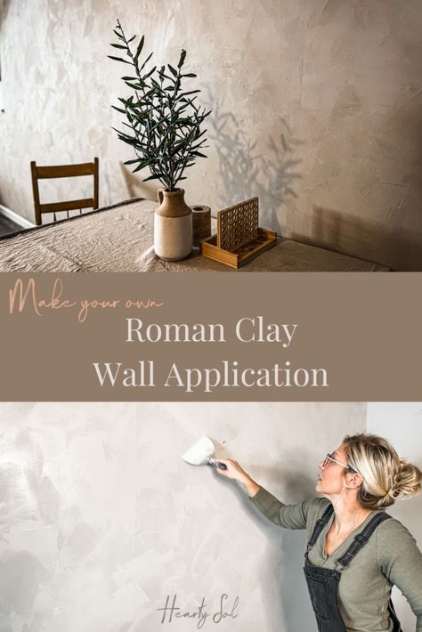 Patching Plaster Walls Diy, Artisan Plaster Wall, Diy Texture Wall Paint, Textured Bathroom Walls Diy, How To Get Texture Off Walls, How To Do A Textured Wall, Roman Clay In Bathroom, Diamond Plaster Walls, Roman Clay Portola Paints