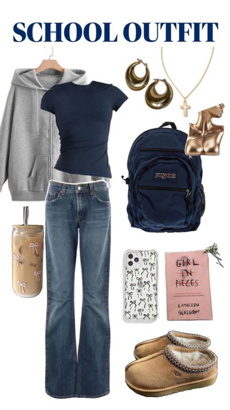 School Appropriate Outfits, Outfits For School, Fall Outfits For School, Back To School Outfit, Downtown Outfits, Outfit Inspo Casual, Trendy Outfits For Teens, Cute Outfits For School, School Looks