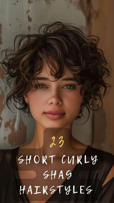 23 Curly Shag Cuts! Explore 23 Curly Shag Hairstyles That Will Give You A Bold, New Look This Season. Ready For A New Look? Click To Discover And Bold! 💇🌀#CurlyShagCuts #BoldNewLook #SeasonalStyle #ExploreAndBold #HairInspiration Short Shag Haircuts For Thick Hair Curly, Mid Length Hair For Curly Hair, Short Shag Hairstyles Wavy Hair, Chin Length Natural Curly Hair, Short Shag With Bangs Curly, Very Short Shag Haircut, Short Curly Shags, Curly Shag Hairstyles Medium, How To Put Up Short Curly Hair