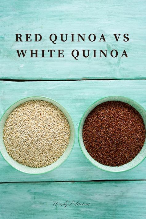 Do you know the difference in Red Quinoa vs White Quinoa?  Learn the differences in how they cook and the nutritional variances!  #quinoa #quinoanutrition Quinoa Vs Rice, Red Quinoa Recipes, Quinoa Smoothie, Red Quinoa Salad, Quinoa Recipes Dinner, What Is Quinoa, Instant Pot Quinoa, Quinoa Recipes Easy, Quinoa Dishes