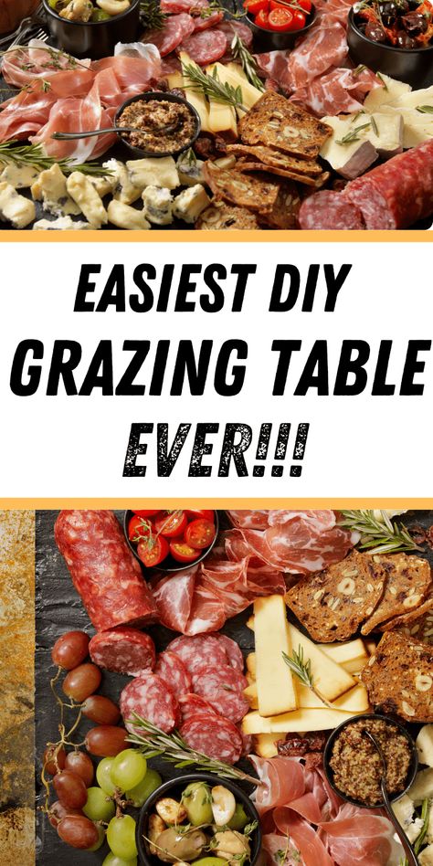 DIY Grazing Table - Rustic Urban Life Grazing Table Nye, Grazing Table Appetizers, Grazing Dessert Table, Grazing Table For 20 People, Aldi Grazing Table, Diy Grazing Table Wedding, How To Make A Grazing Table, Grazing Tables Ideas, Grazing Board Ideas Diy