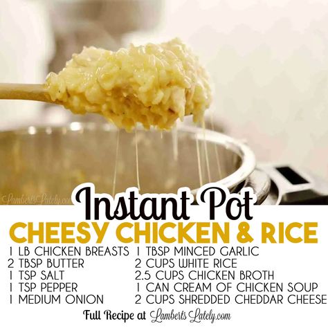 Cream Of Chicken Rice, Cheesey Chicken, Cheesy Chicken And Rice, Cheesy Chicken Rice, Rice Video, Cheesy Rice, Creamy Chicken And Rice, Pressure Cooker Chicken, Easy Rice Recipes