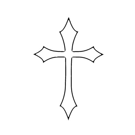 Simple Cross Design, Tattoos Of Crosses, Types Of Crosses, Cross Outline, Tattoo Stencil Designs, Easy Tattoos To Draw, Easy Tattoos, Small Cross Tattoo, Easy Graffiti