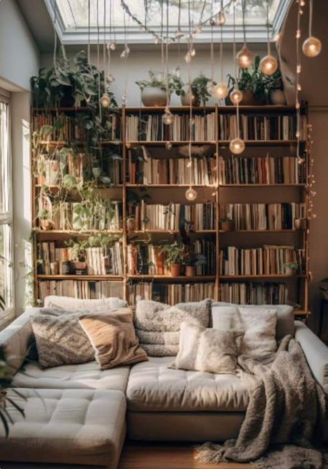 Smallest Apartment, Cozy Home Library, Apartment Tips, Lots Of Plants, Deco Studio, Home Library Design, Whimsical Wonderland, Apartment Decor Inspiration, Dream Room Inspiration