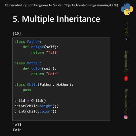 11 Essential Python Programs to Master Object-Oriented Programming (OOP) Data Structure : https://www.clcoding.com/2024/01/python-data-structures.html Programming Aesthetic, Python Coding, Basic Computer Programming, Basic Computer, Coding Tutorials, Object Oriented Programming, Data Structures, Python Programming, Python Print