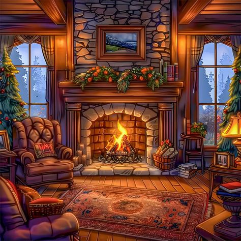 Fireplace Drawing, Winter Fireplace, Fantasy Shop, Dream Pictures, Cool Pencil Drawings, Abstract Art Painting Diy, Diy Fireplace, Christmas Fireplace, Diy Bathroom Decor