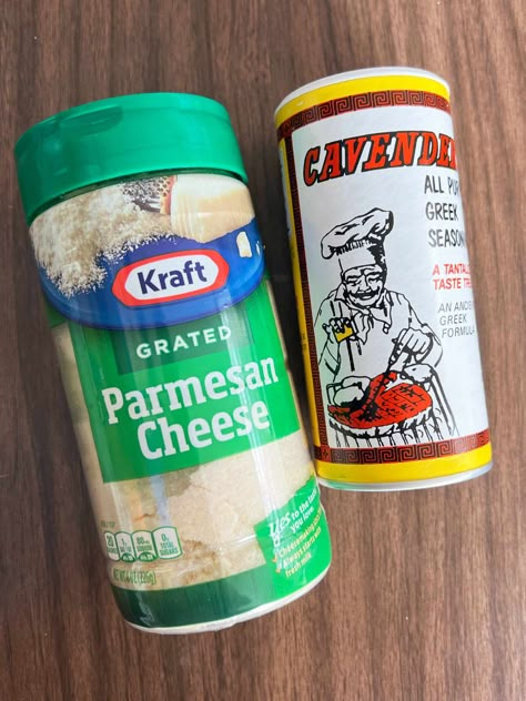 Grated parmasean cheese and greek seasoning on countertop. Benihana Salad Dressing Copycat Recipes, Hanukkah Dinner, Best Salad Dressing, Holiday Salads, Red Wine Vinaigrette, Greek Seasoning, Salad Dressing Recipes Homemade, Homemade Salads, Rice Ingredients