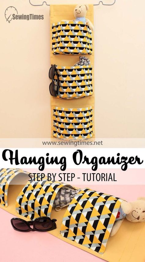 Fabric Hanging Storage, Hanging Organizer Diy Sew, Sew Hanging Wall Organizer, Wall Hanging Organizer Diy, Sew Hanging Organizer, Sew Hanging Basket, Hanging Bag Storage, Diy Wall Hanging Basket, Sewing Hanging Organizer