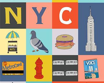 Nyc nursery decor | Etsy City Themed Nursery, Nyc Nursery Theme, Nyc Illustration Art, New York Apartment Kids Room, Nyc Nursery, New York City Nursery Theme, Travel Room Decor, Empire State Building Art, Apartment Remodel