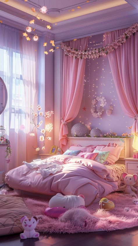 Preppy Zepeto, Background Bedroom, Dream Bedroom Inspiration, Pink Bedroom For Girls, Zepeto Background, Bedroom Pink, Kids Bedroom Inspiration, Pink Bedrooms, Girly Room