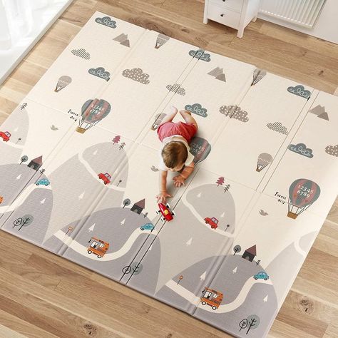 Uanlauo baby play mat is a large baby mat, foldable playmats for babies and toddlers, waterproof, made of foam, portable with bag and good for indoor and outdoor use. #affiliate link Playmats For Babies, Baby Play Yard, Baby Crawling Mat, Baby Floor Mat, Puzzle Mat, Baby Playpen, Foam Flooring, Baby Mat, Play Yard