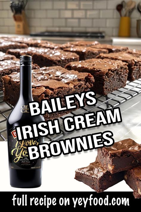 Baileys Irish Cream Brownies Baileys Holiday Fudge, Irish Cream Frosting Baileys, Cooking With Baileys Irish Cream, Alcohol Infused Brownies, Bailey's Irish Cream Brownies, Copycat Baileys Irish Cream, Make Your Own Baileys Irish Cream, Boozy Brownies Easy, Baileys Irish Cream Pie