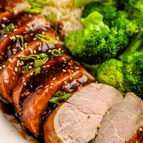 Oven Baked Pork Tenderloin, Teriyaki Pork Tenderloin, Pork Tenderloin Marinade, Pork Tenderloin Oven, Loin Recipes, Baked Pork Tenderloin, Pork Loin Roast Recipes, Teriyaki Pork, Fall Meals