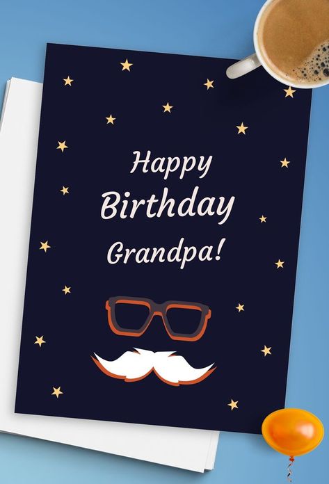 This funny Grandpa Birthday Card is the perfect creative gift for your grandfather. Customize and personalize the card, let the words you write bring to your relative fond memories of the fun and wonderful moments spent with you. Let grandpa know how much you love him and that he is one of the dearest people in your life. These grandfather happy birthday greeting cards will fully show what a cherished grandson or granddaughter you are. #birthday #card #party #celebration Happy Birthday Grandpa Card Diy, Happy Birthday Cards For Grandpa, Birthday Card Ideas For Grandfather, Birthday Cards For Grandpa, Bday Cards For Grandfather, Birthday Cards For Grandfather, Happy Birthday Card For Grandfather, Cards For Grandpa, Birthday Card For Grandfather