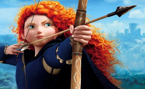 Disney Merida from Brave movie #girl #bow #arrow #red #brave #merida #1080P #wallpaper #hdwallpaper #desktop Prenses Merida, Merida And Rapunzel, Brave Cartoon, Every Disney Princess, Merida Cosplay, Brave Wallpaper, Brave Movie, Brave 2012, Merida Disney