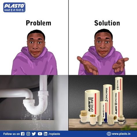 Khaby knows the right choice to make when it comes to pipe leakage problems. Plasto cPVc pipes are designed to last. Plasto's premium range of cpvc pipes are made from the strongest and most durable material. And they won't break your budget too!! #plasto #plastopipes #cpvc #cpvcpipes #cpvcfittings #cpvcpipesandfittings #strength #strong #cpvcpipe #cpvcpipemanufacturers #waterpipe #waterpipes #plumbing #plumbingservices Plumbing Creative Ads, Plumbing Poster Design, Advertising Ideas Marketing, Mothers Day Post, Cpvc Pipe, Graphic Design Posters Layout, Real Estate Marketing Design, Ads Creative Advertising Ideas, Social Media Advertising Design