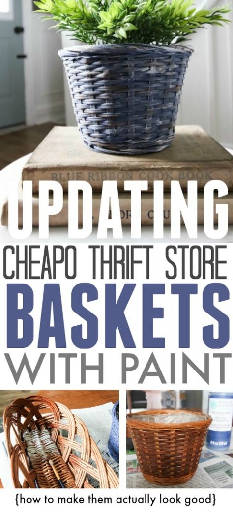 Thrift Store Decorating, Thrift Store Upcycle Decor, Thrift Store Diy Clothes, Basket Makeover, Thrift Store Upcycle, Budget Furniture, Thrift Store Makeover, Thrift Store Diy, Thrifted Home