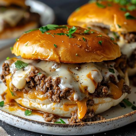 Philly Cheesesteak Sloppy Joes - Easy DIY Recipes Rachel Ray Sloppy Joe Recipe, Cheesesteak Sloppy Joes, Philly Cheesesteak Sloppy Joes, Sloppy Joe Recipe, Foodporn Recipes, Sloppy Joes Recipe, Songs Download, Philly Cheesesteak, Sloppy Joe