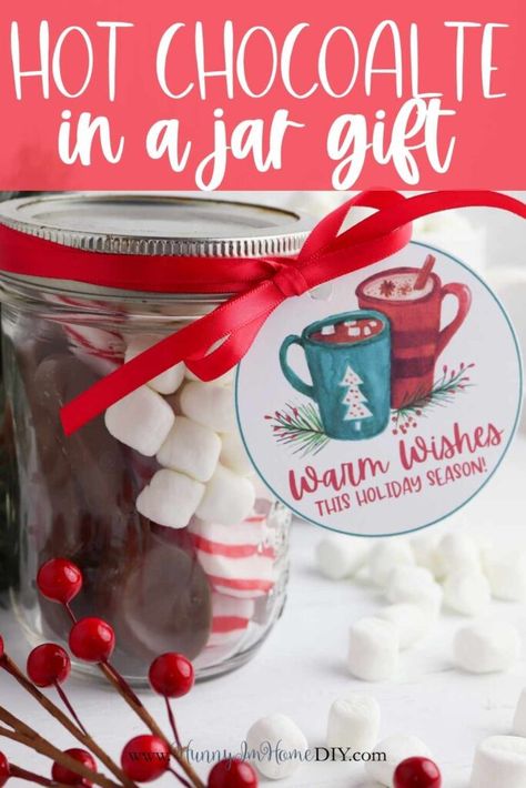 Hot Chocolate Mason Jar Gifts, Mason Jar Hot Chocolate, Hot Chocolate Mason Jar, Handmade Christmas Gifts From Children, Gluten Free Christmas Desserts, Mint Chip Cookies, Christmas Snack Mix, Handmade Christmas Gifts Diy, Best Gluten Free Cookies