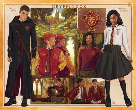 Gryffindor Lookbook, Magical School Aesthetic, Hogwarts Quidditch Uniform, Gryffindor Fanart, Hogwarts Legacy Outfits, Alastor Moody, Hp Outfits, Gryffindor Uniform, Gryffindor Outfit