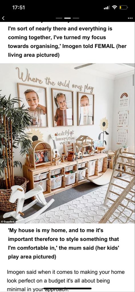 Wild Ones Playroom, Where The Wild Ones Play Playroom, Playroom Accent Wall Ideas, Where The Wild Ones Play, Montessori Playroom Ideas, Homeschool Family, Montessori Playroom, Home Daycare, Playroom Design