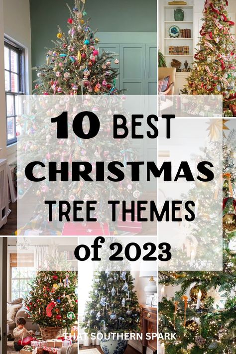 Top 10 Christmas Tree Themes And Decor Trends You'll Be Seeing In 2023 - That Southern Spark Christmas Tree Ideas 2023, Christmas Decor Trends, Christmas Color Palette, Tree Theme, Christmas Background Images, Small Christmas Gifts, Tree Themes, Christmas Decorations For Kids, Creative Christmas Trees