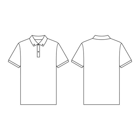 Shirt Outline Drawing, Polo Shirt Drawing, Polo Drawing, Polo Shirt Template, Shirt Outline, Clothing Templates, Tshirt Drawing, Shirt Sketch, Fashion Design Template