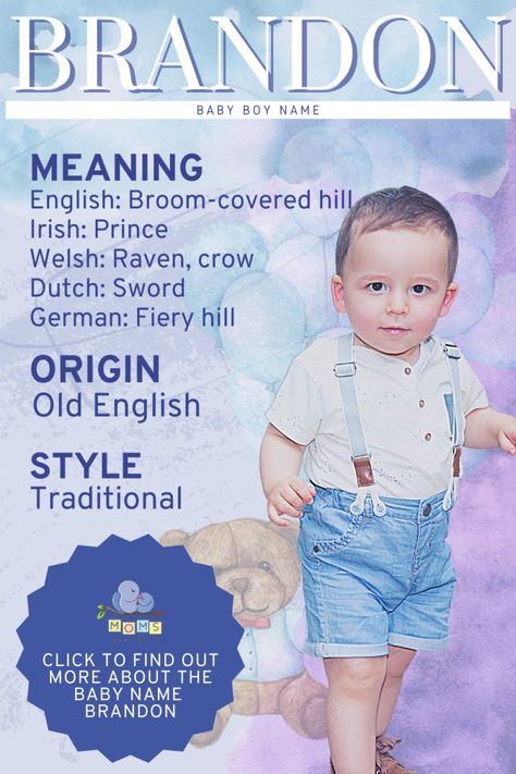 Brandon Name Meaning & Origin | Middle Names for Brandon Brandon Name, Welsh Phrases, Boy Name Meanings, Norse Words, Baby Name Meaning, Middle Names, Boy Name, Baby D, This Boy