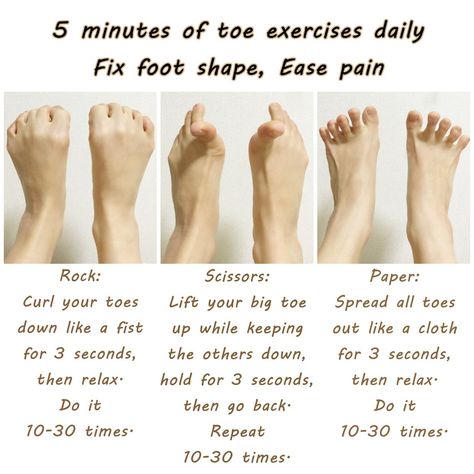 Let's play rock-paper-scissors with our feet! 👣👣   Besides the innate genetic factors that determine the shape of our foot bones, poor shoe-wearing habits and incorrect walking posture can also lead to toe deformities and chronic pain in joints like the knees.  🦶Starting now, you can incorporate these exercises into your daily routine. After exercising, treat your feet to a relaxing massage! Feet Exercises Foot Pain, Feet Exercise, Walking Posture, Toe Exercises, Foot Stretches, Foot Massager Machine, Rehabilitation Exercises, Foot Exercises, Poor Circulation