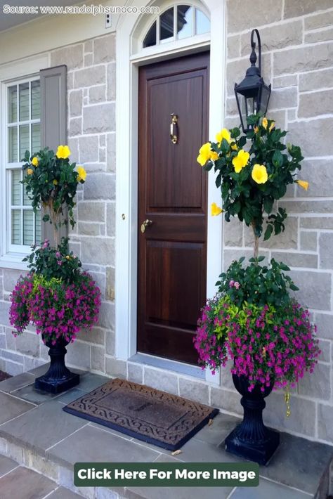 Front Porch Planter Ideas, Porch Planter Ideas, Porch Planter, Front Door Planters, Front Porch Flowers, Front Porch Planters, Summer Planter, Door Planter, Best Front Doors