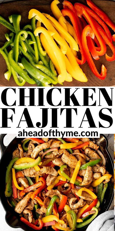 The Best Chicken Fajitas, Fajita Bell Peppers And Onions, Recipes To Use Up Bell Peppers, Chicken Fajitas Pasta Recipe, Best Chicken Fajitas Recipe, Make Ahead Chicken Fajitas, Chicken And Peppers Crockpot Recipes, Chicken Fajitas Toppings, Chicken And Peppers Recipes For Dinner