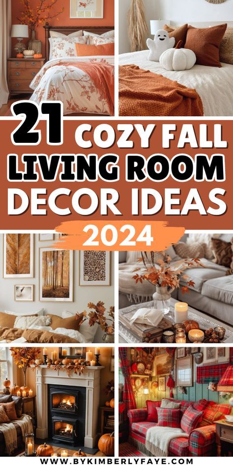 21+ Cozy Fall Living Room Decor Ideas to Warm Up Your Space Fall House Decor Indoor Living Room, Fall House Decor Indoor, Fall Room Design, Thanksgiving Living Room Decorations, Fall Living Room Decor Ideas, Fall Cozy Home, Fall Interior Decor, Fall Living Room Ideas, Cozy Fall Living Room