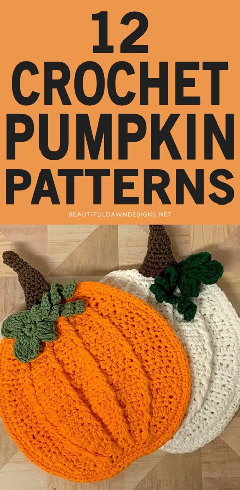 Crochet Pumpkin Towel Topper, Crochet Fall Potholder Free Pattern, Easy Sew Pumpkins, Crochet Pumpkin Wall Hanging, Crochet Pumpkin Hot Pad Free Pattern, Crochet Pumpkin Washcloth, Crochet Pumpkin Table Runner, Fall Crochet Washcloth, Crochet Flat Pumpkin Free Pattern