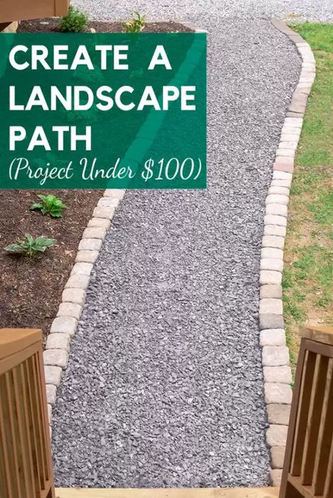 How to Create a Landscape Path Gravel Walkway, Gravel Pathway, Gravel Landscaping, Backyard Walkway, House Florida, Walkway Landscaping, Walkways Paths, Front Walkway, Gravel Path