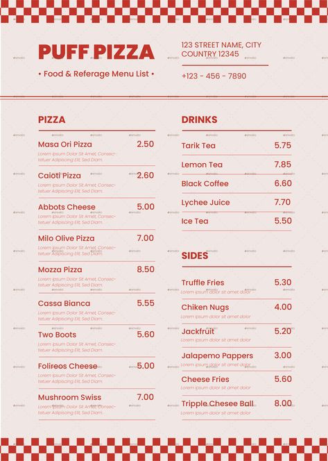 Vintage Pizza Menu Pizza Restaurant Menu Design, Pizza Menu Design, Vintage Pizza, Pizza Art, Pizza Menu, Pizza Restaurant, Restaurant Menu Design, Graphic Design Tips, Menu Template