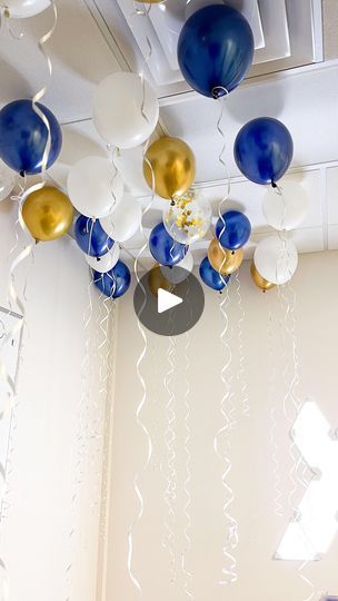 53K views · 5.6K reactions | Who needs helium? Try this brilliant balloon hack for your next party! 🎈 Simply attach masking tape to the ceiling and place glue dots on top. Then, stick your balloons right onto the glue dots. Voila! Your balloons will float up without helium.

#houseofpartyco #heliumhacks #balloontutorial #balloontipsandtricks #balloons | houseofparty.co | Badger · These Words Balloon Ceiling Decorations, Balloon Hacks, Balloon Ceiling, Floating Balloons, Diy Ceiling, Adult Birthday Party, Helium Balloons, Balloon Art, Glue Dots