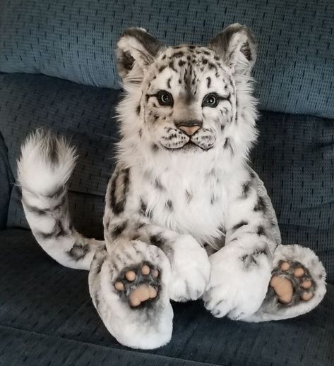 Snow Panther, Leopard Plush, Realistic Stuffed Animals, Charlie Bears, Sewing Stuffed Animals, Cute Fantasy Creatures, Soft Teddy Bear, Teddy Bear Stuffed Animal, Fur Fabric