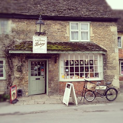 if i could have a coffee shop/bakery it would be just like this. beautiful Lacock Village, Stuffed Pastry, Downton Abbey Season 6, Village Bakery, Basil Mozzarella, Village Coffee, Downton Abbey Series, Wiltshire England, Pie Shop