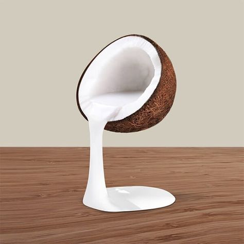 Delicious Chair: Creative Chair Concept Use Food as Inspiration - Coconut Chair Coconut Chair, Poltrona Design, Weird Furniture, Unusual Furniture, Unique Chair, Funky Furniture, Creative Furniture, Art Furniture, Furniture Design Modern