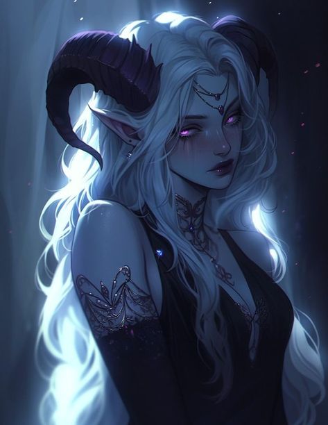 Tiefling Female, Female Demons, Arte Indie, Goth Art, Demon Art, Digital Art Girl, Dnd Characters, Character Portraits, Anime Artwork