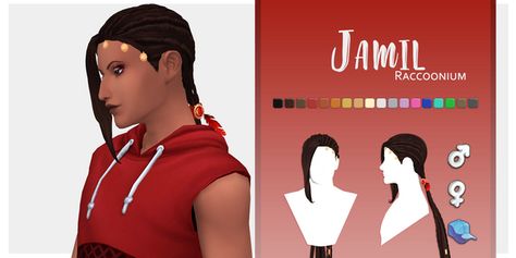 Jamil hair | Raccoonium on Patreon Twst Sims 4 Cc, Sims 4 Twisted Wonderland, Sims 4 Cc Twisted Wonderland, Sims Cosplay, Sims 4 Men Clothing, Sims 4 Patreon, Sims 4 Anime, Split Hair, Sims 4 Mm