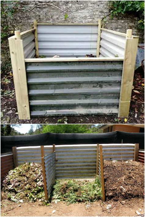 25 Best easy DIY compost bin ideas & free plans to make with wood, pallets, wire, mesh, buckets, from outdoor tumbler to indoor worm bins! - A Piece of Rainbow, gardening, organic garden tips, soil building, raised beds, backyard, kitchen scrap, DIY fertilizer, compost tea Metal Compost Bin Diy, Compost Bins Ideas, Chicken Wire Compost Bin, Log Compost Bin, Diy Compost Bin Outdoor Pallets, Diy Compost Bin Outdoor Tumbler, How To Build A Compost Bin Diy, Compost Pile Diy How To Build, Diy Composter Bin