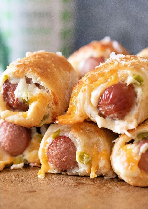 Hot Dog Wraps Crescent Rolls, Parma Wrapped Hotdogs, Jalepeno Popper Pigs In The Blanket, Pimento Cheese Pigs In A Blanket, Pig Roast Appetizers, Jalapeño Popper Little Smokies, Cornbread Pigs In A Blanket, Jalapeño Popper Pigs In The Blanket, Chili Dog Appetizer