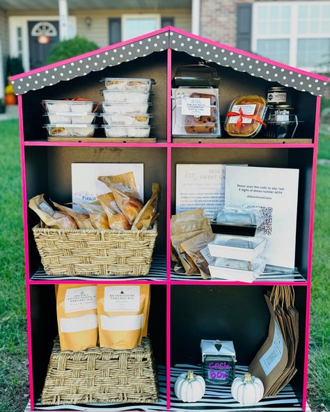 Our Dollhouse Bakery Cart will be Open this Mon & Wed (10/21 & 10/23) 3-6pm on Lakeshore drive, Columbia IL (across the playground). Stop by for Baklava, Honey Cake, Handful of Pavlova, Homemade Bread and more. Items will be heat-sealed or sealed with tamper-proof tape so check packages before purchasing. Self-pay cash or Venmo. Appreciate you supporting us! 🧡 ‼️REQUEST: Last farmer’s market is next Saturday and we would like to open the Dollhouse Bakery Cart once a week so you can continue ... Bakery Cart, Tiny Bakery, Dollhouse Bakery, Lake Shore Drive, Pumpkin Pancakes, Honey Cake, Self Serve, Spice Mixes, Baklava