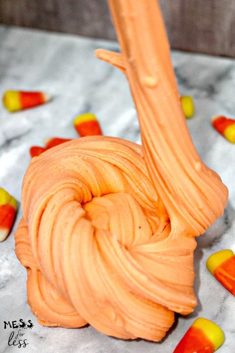 How to Make Edible Candy Corn Slime - Mess for Less Candy Corn Slime, Corn Crafts, Edible Candy, Candy Corn Crafts, Edible Slime, Kids Cooking Recipes, Edible Crafts, Kids Cooking, Halloween Candy Corn