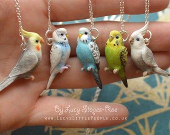 Cockatiel necklace | Etsy Polymer Clay Animals, Clay Animals, Bird Pendant, Pet Bird, Bird Earrings, Pendant With Chain, Cute Birds, Clay Charms, Polymer Clay Crafts