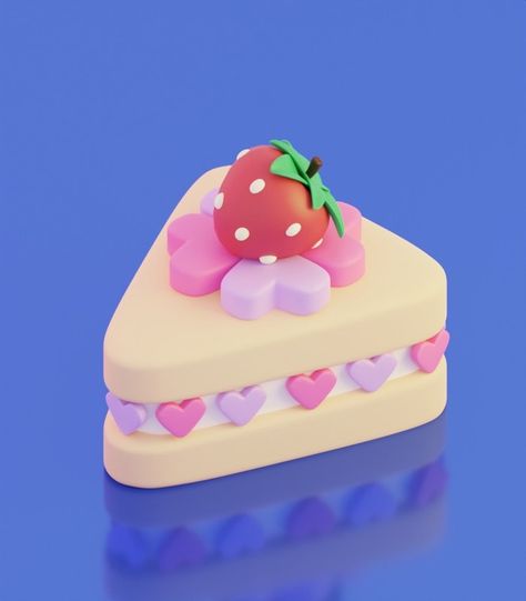 sushiroll on Instagram: "tiny lidul strawberry cake and now i am hungry at 1 AM #blender #blender3d #digitalart #3dart #artist #artistoninstagram #strawberry #cake…" Kawaii Isometric, Cute Blender, Cake Blender, 3d Practice, Nomad Sculpt, Kawaii Cake, Blender Art, I Am Hungry, Cake 3d