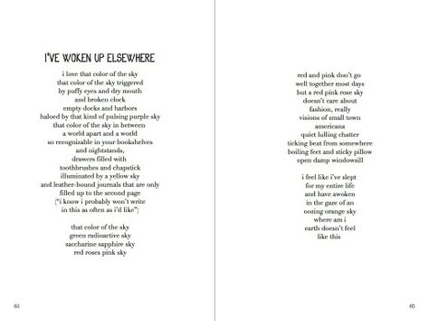 "I've Woken Up Elsewhere"-Savannah Brown Savannah Brown Poetry, Orange Poem Wendy Cope, Pretty Sentences, Ntozake Shange Poems, Sunset Poems Poetry, Savannah Brown, Abdulla Pashew Poetry, Poem Quotes, Better Together